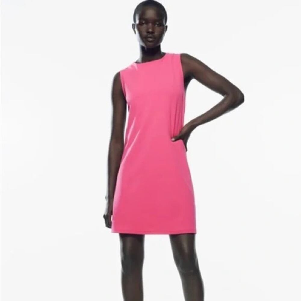 Zara Pink Halter Bodycon Mini Dress NWOT Size small - Picture 3 of 4